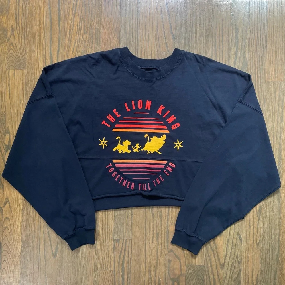 Disney Spirit Jersey The Lion King Hakuna Matata Crop Long Sleeve Top Women L - Picture 9 of 12